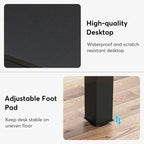 Bureau d'ordinateur extra long de 78,8 cm pour 2 personnes avec pieds en métal, idéal pour un bureau à domicile ou une chambre.