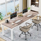 Bureau d'ordinateur extra long de 78,8 cm pour 2 personnes avec pieds en métal, idéal pour un bureau à domicile ou une chambre.