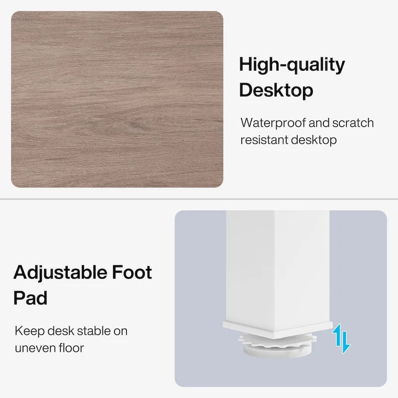 Bureau d'ordinateur extra long de 78,8 cm pour 2 personnes avec pieds en métal, idéal pour un bureau à domicile ou une chambre.