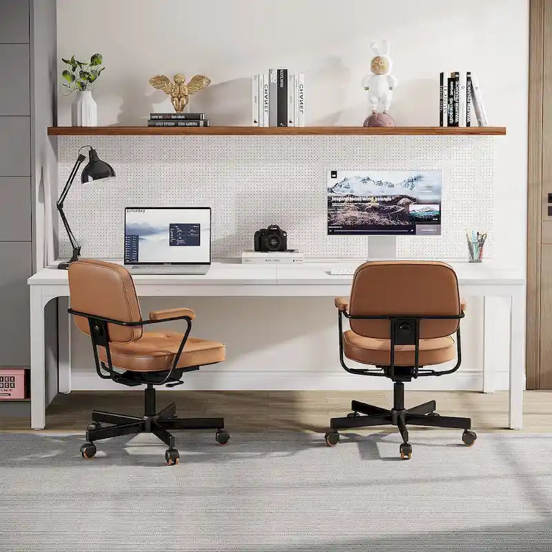 Bureau d'ordinateur extra long de 78,8 cm pour 2 personnes avec pieds en métal, idéal pour un bureau à domicile ou une chambre.