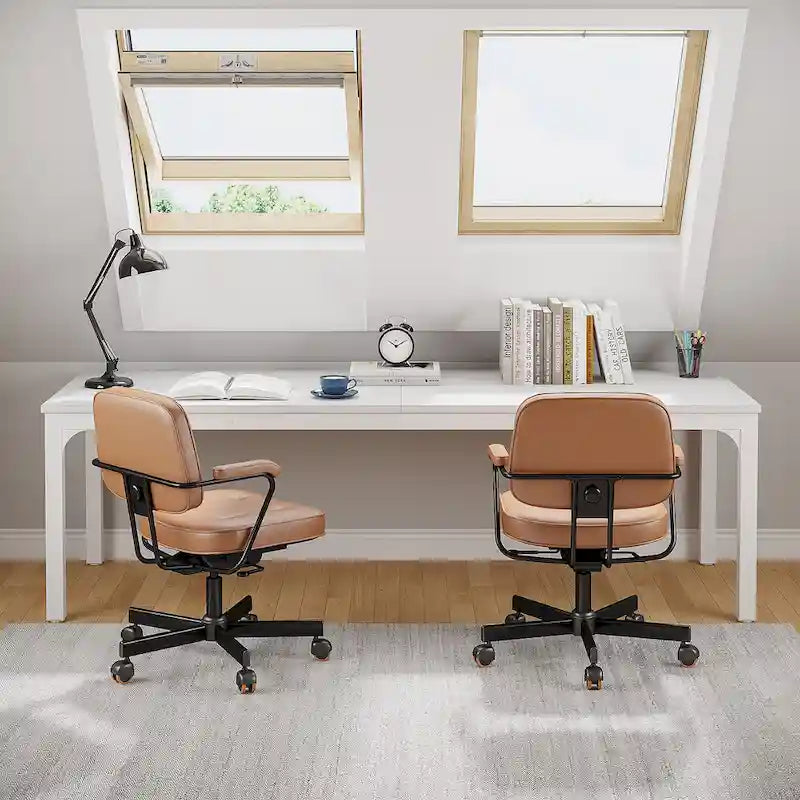 Bureau d'ordinateur extra long de 78,8 cm pour 2 personnes avec pieds en métal, idéal pour un bureau à domicile ou une chambre.