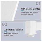 Bureau d'ordinateur extra long de 78,8 cm pour 2 personnes avec pieds en métal, idéal pour un bureau à domicile ou une chambre.