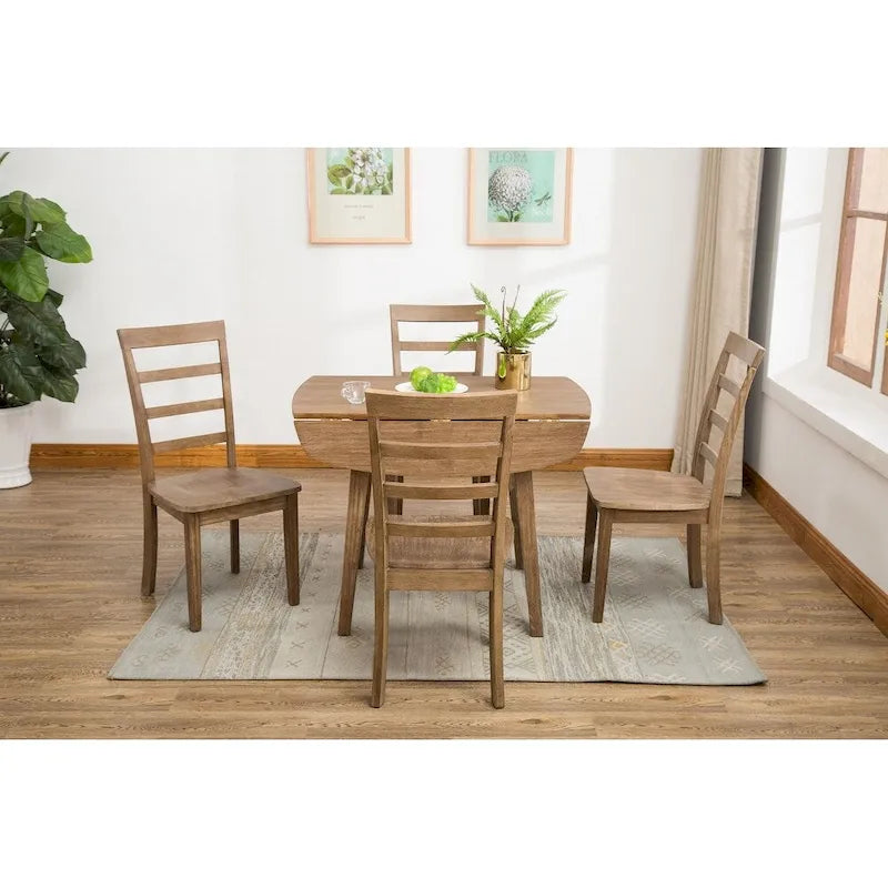 Boulder 5-Piece Dining Set - Barnwood Wire-Brush