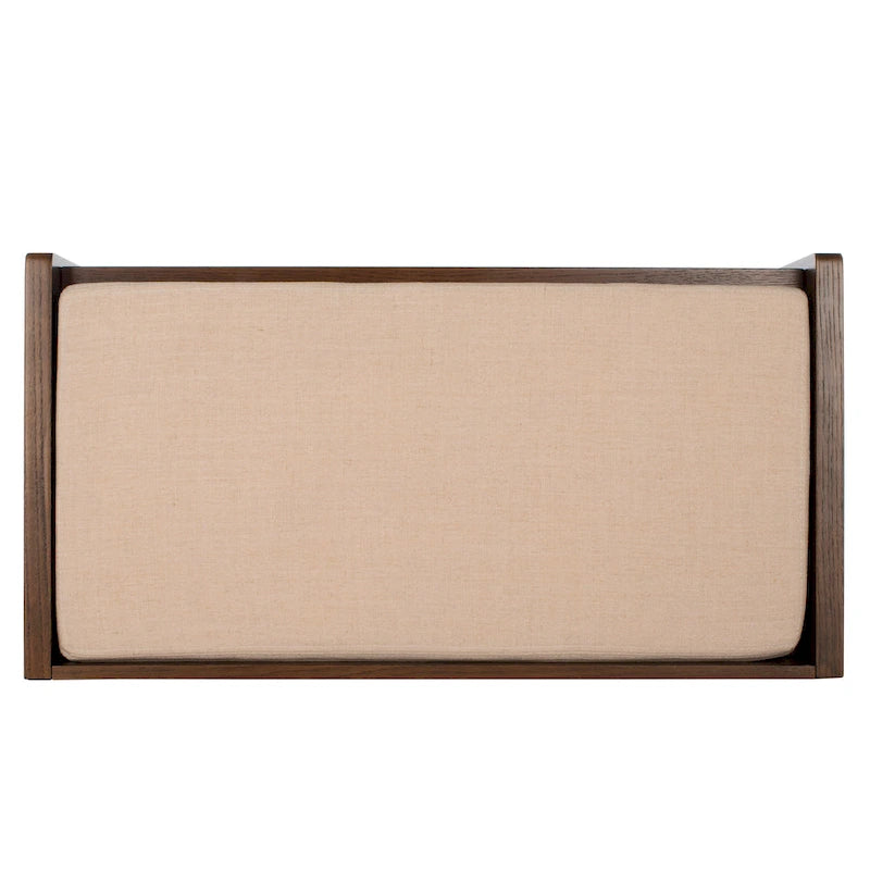 SAFAVIEH Banc de rangement pour chaussures Roseanna Chêne / Beige - 34 L x 18 P x 21 H - 34 L x 18 P x 21 H