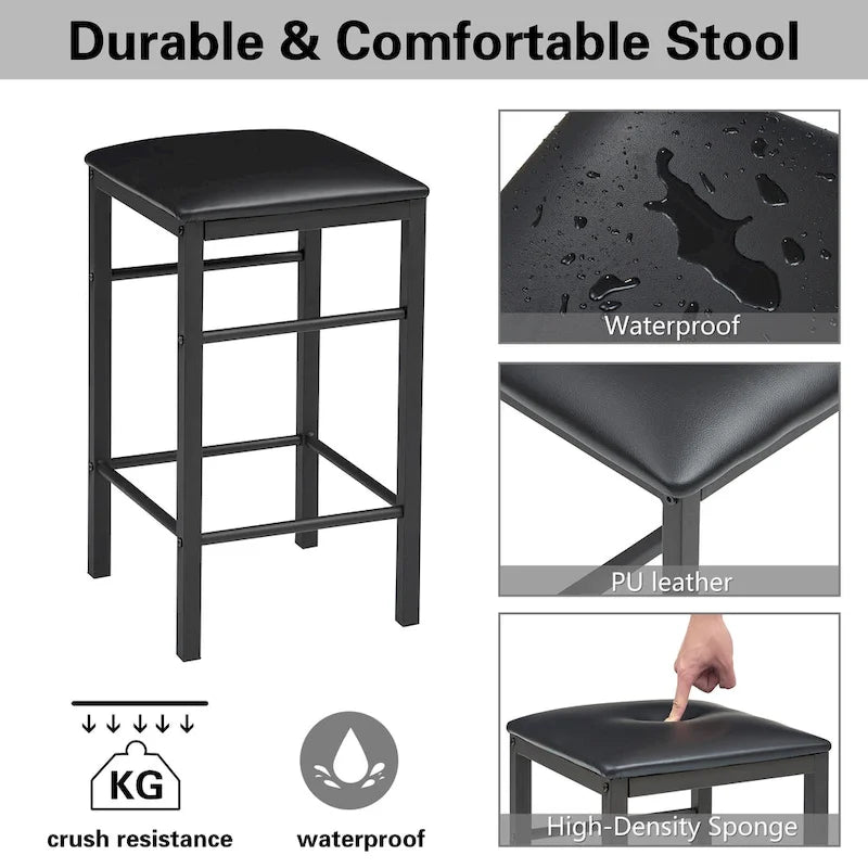 Ensemble table et comptoir de cuisine VECELO Home, motif marbre moderne (ensemble de 3)