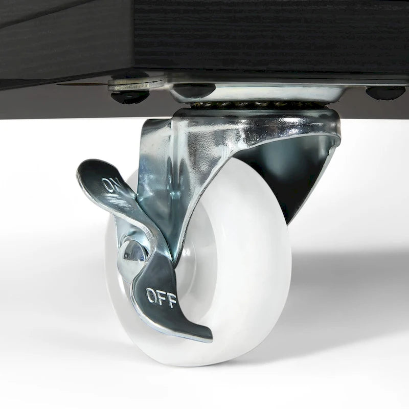 Ensemble de salle à manger pliant moderne Moasis avec table à abattants à 6 roues et tabourets de rangement