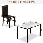 Ensemble de salle à manger 5 pièces, table et chaises de cuisine en faux marbre, 4 chaises couleur expresso avec structure en métal pour la maison ou le coin repas.
