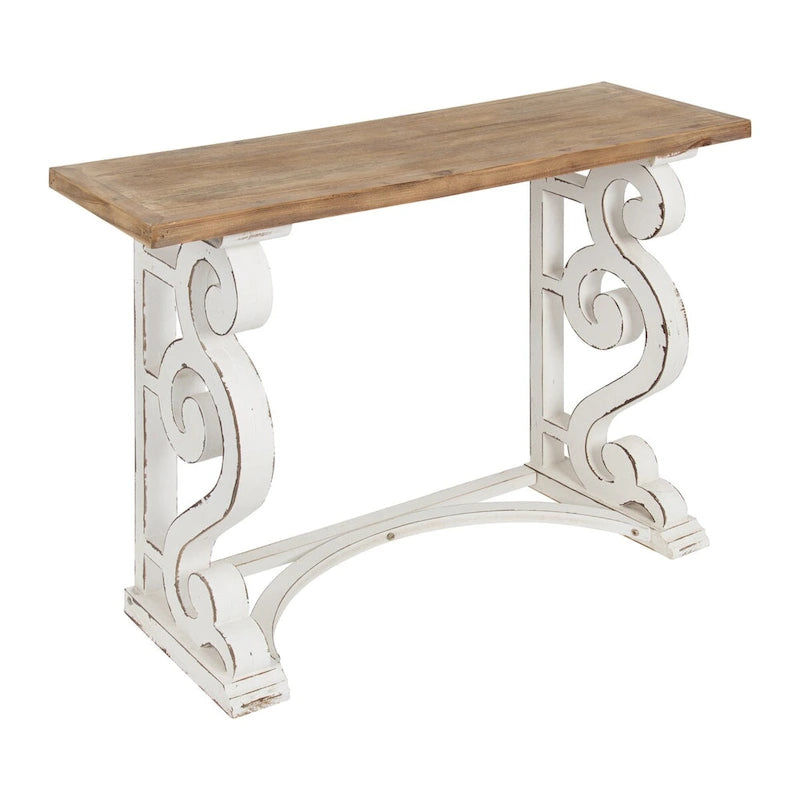 Table console Kate et Laurel Wyldwood en bois massif de style campagnard français
