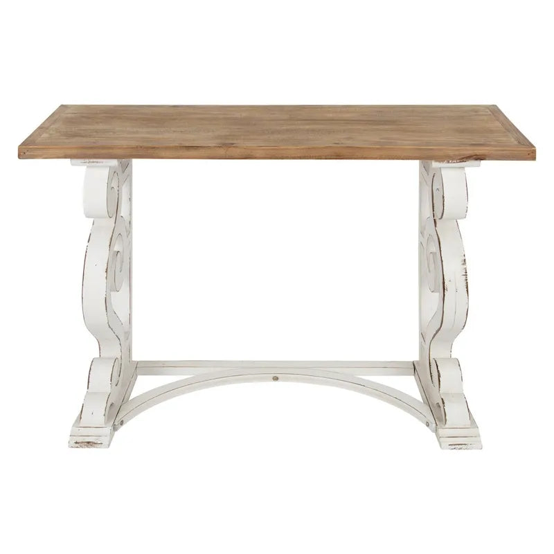 Table console Kate et Laurel Wyldwood en bois massif de style campagnard français