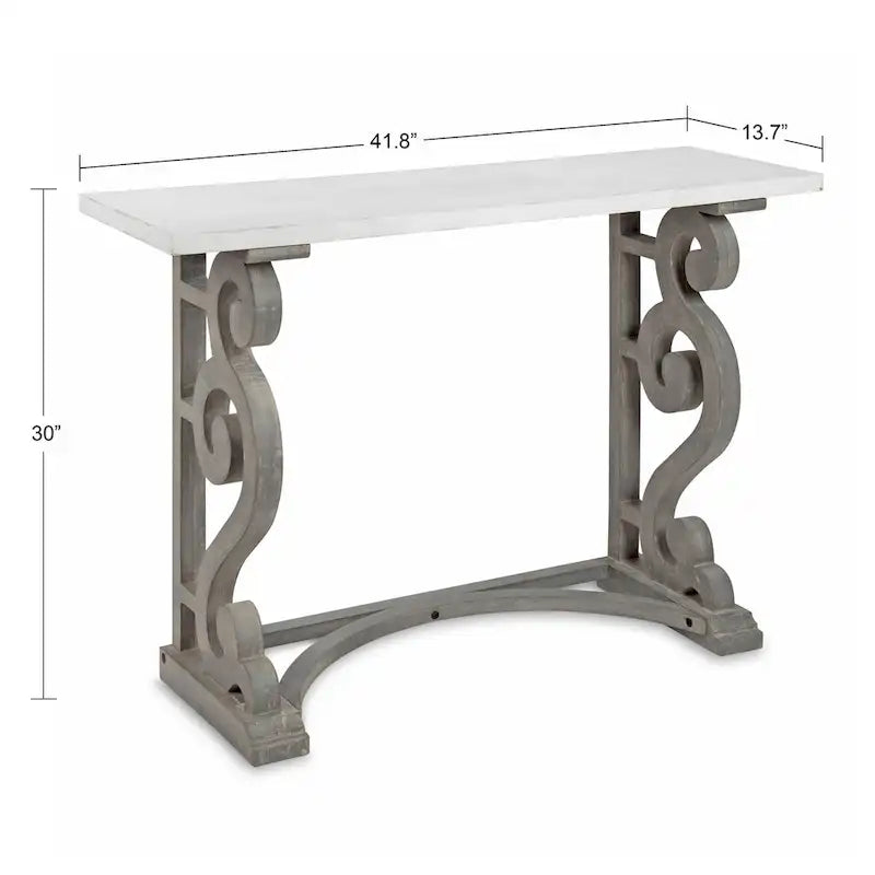 Table console Kate et Laurel Wyldwood en bois massif de style campagnard français
