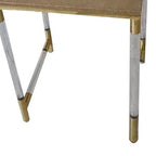 Ensemble de 3 tables d'appoint gigognes, plateau en similicuir, pieds en acrylique transparent