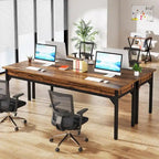 Bureau d'ordinateur extra long de 200 cm (78,7 pouces), bureau pour deux personnes pour bureau à domicile