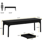 Bureau d'ordinateur extra long de 200 cm (78,7 pouces), bureau pour deux personnes pour bureau à domicile