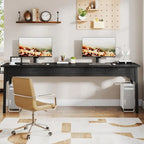 Bureau d'ordinateur extra long de 200 cm (78,7 pouces), bureau pour deux personnes pour bureau à domicile