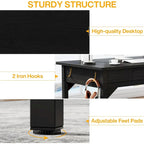 Bureau d'ordinateur extra long de 200 cm (78,7 pouces), bureau pour deux personnes pour bureau à domicile