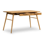 Bureau Etta de Poly &amp; Bark - Bois massif avec deux tiroirs à fermeture amortie