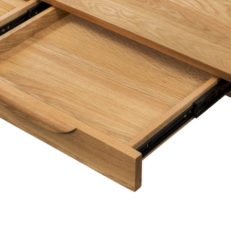 Bureau Etta de Poly &amp; Bark - Bois massif avec deux tiroirs à fermeture amortie