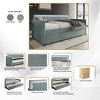 Lit de jour contemporain CraftPorch en velours avec lit gigogne