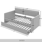 Lit de jour contemporain CraftPorch en velours avec lit gigogne