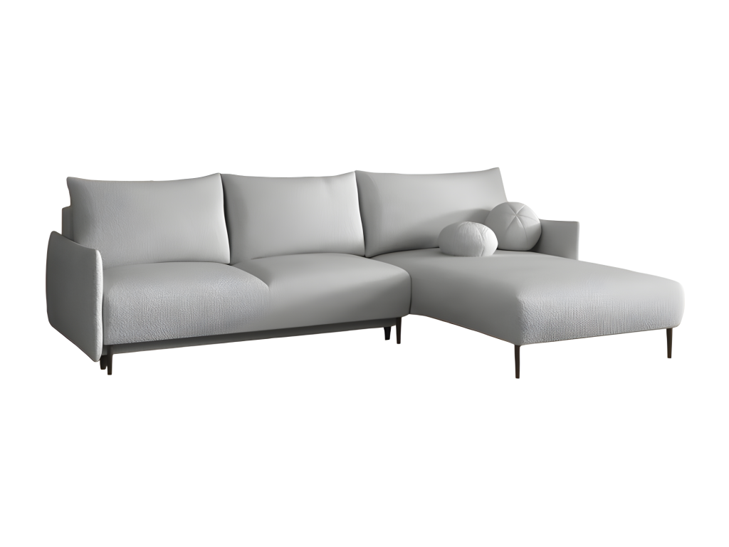 Canapé-lit en tissu bouclé gris