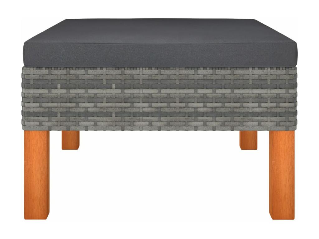 Ensemble de mobilier de jardin en résine tressée grise - dlz1766456958074