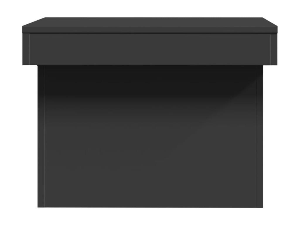 Table basse en bois d'ingénierie noir, 80 x 55 x 40 cm