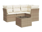 Ensemble de mobilier de jardin en résine tressée beige - dlz1766457080341