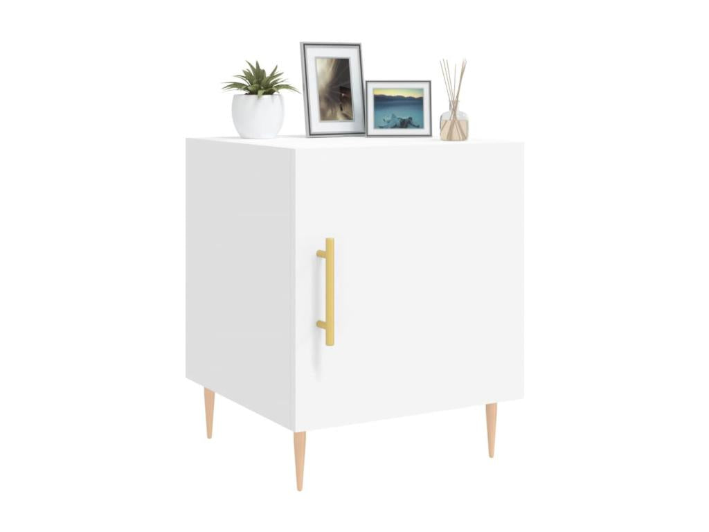 Table en bois d'ingénierie blanc, 40 x 40 x 50 cm