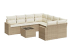 Ensemble de mobilier de jardin en résine tressée beige - dlz1766457135101