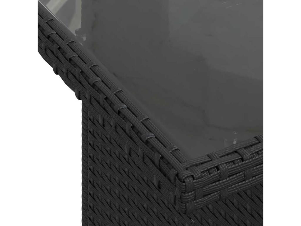 Ensemble de mobilier de jardin en résine tressée noire - dlz1766457044230