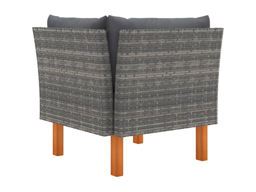 Ensemble de mobilier de jardin en résine tressée grise - dlz1766456958074