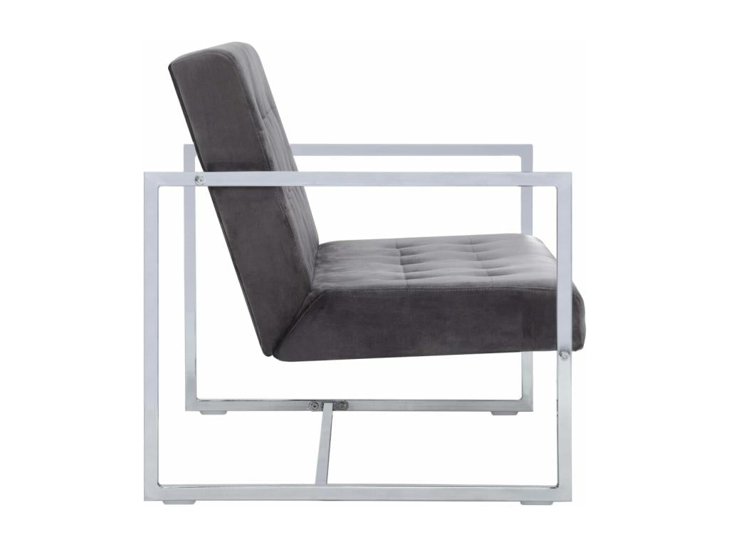 Canapé en velours gris - dlz1766456773821