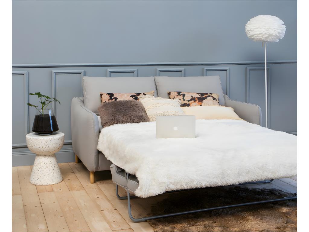 Canapé-lit en tissu gris - dlz1766456877265