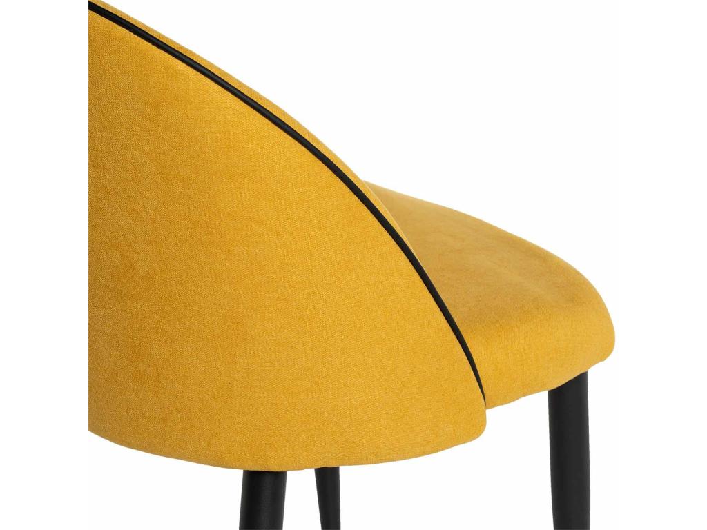 Fauteuil en velours jaune