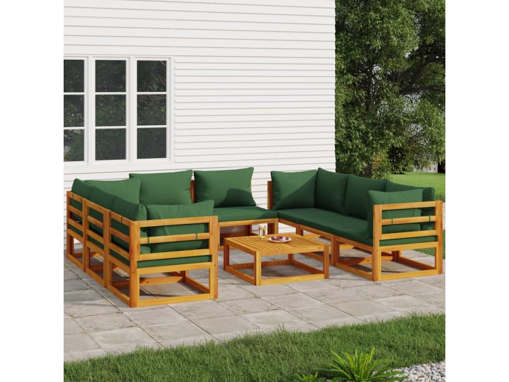 Ensemble de mobilier de jardin en bois massif brun - dlz1766456959413