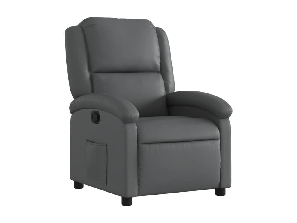 Fauteuil d'appoint en similicuir gris