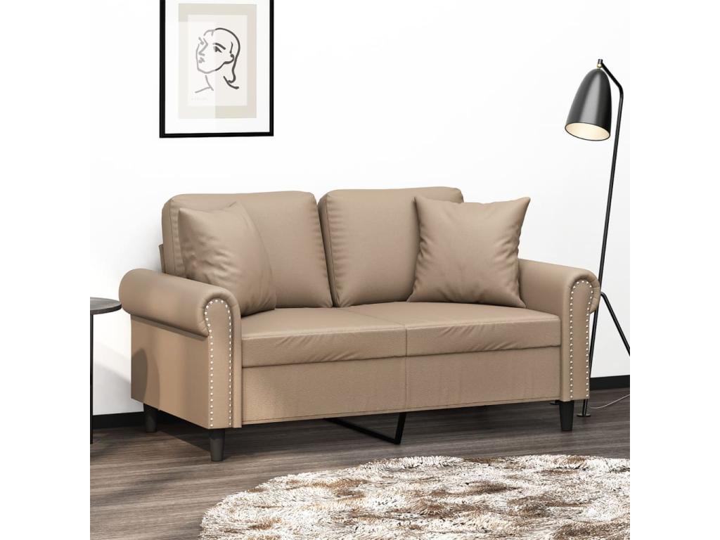 Canapé en similicuir marron