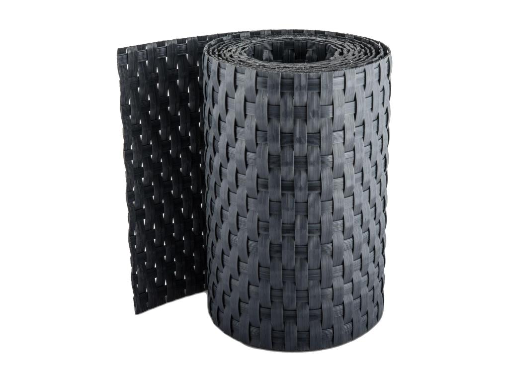 Meuble de maison en résine tressée grise, 19 x 255 cm