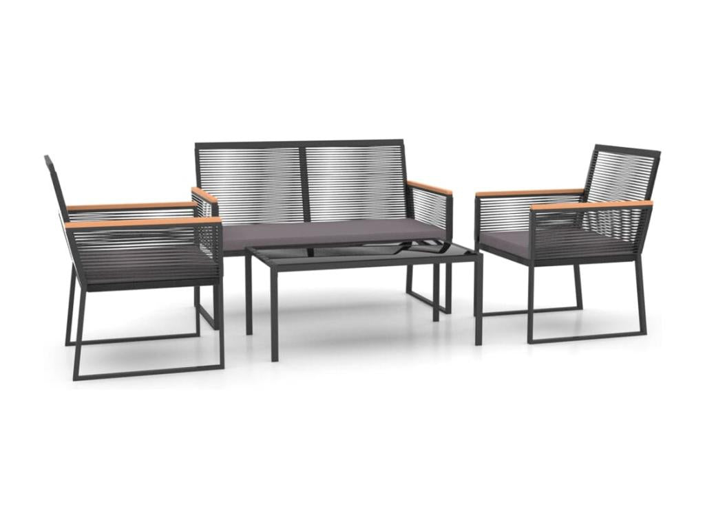 Ensemble de meubles d'extérieur noirs