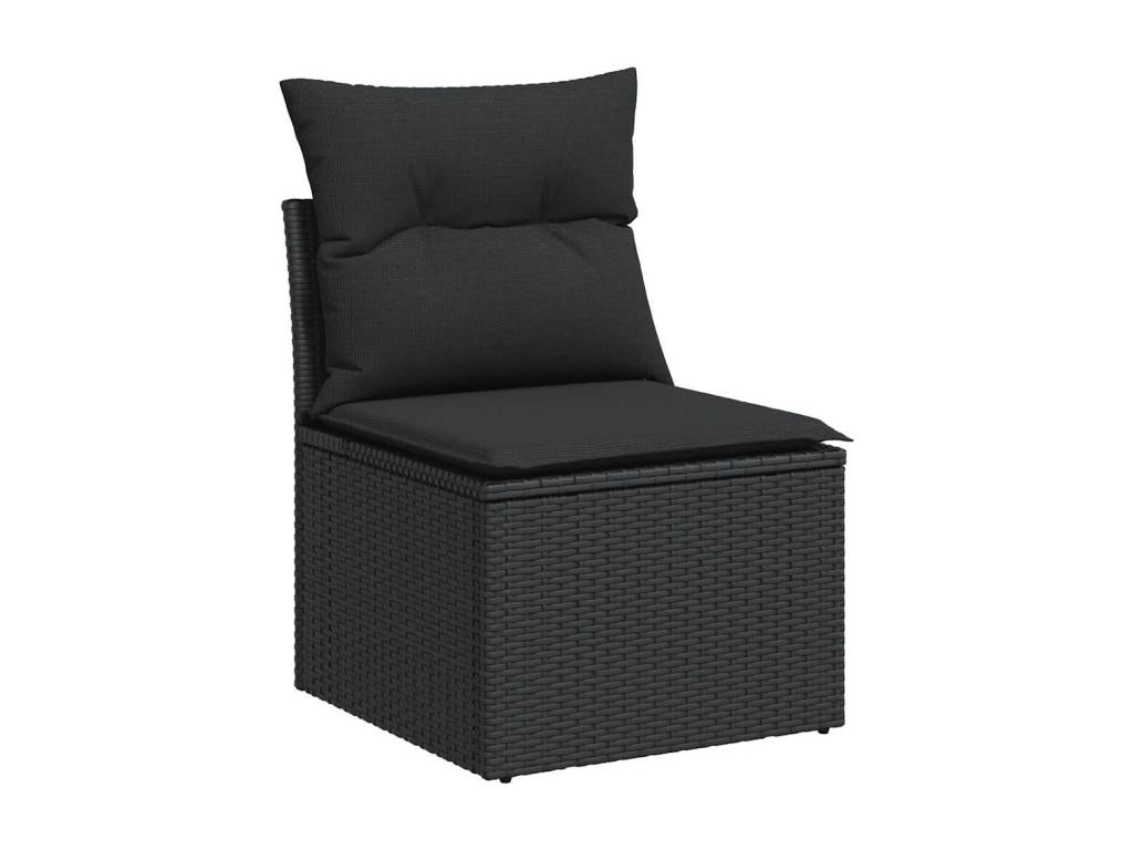 Ensemble de mobilier de jardin en résine tressée noire - dlz1766457044230