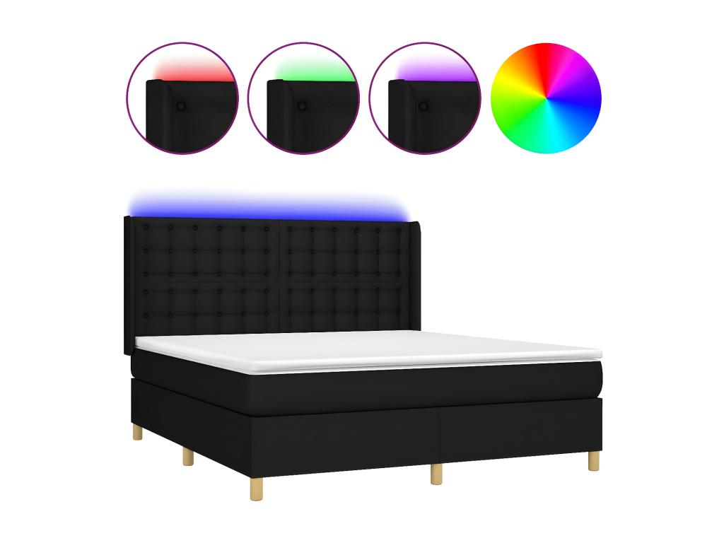 Matelas en tissu noir, 160 x 200 cm - dlz1766457137094