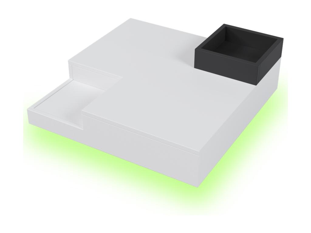 Table basse blanche, 72 x 72 x 30 cm