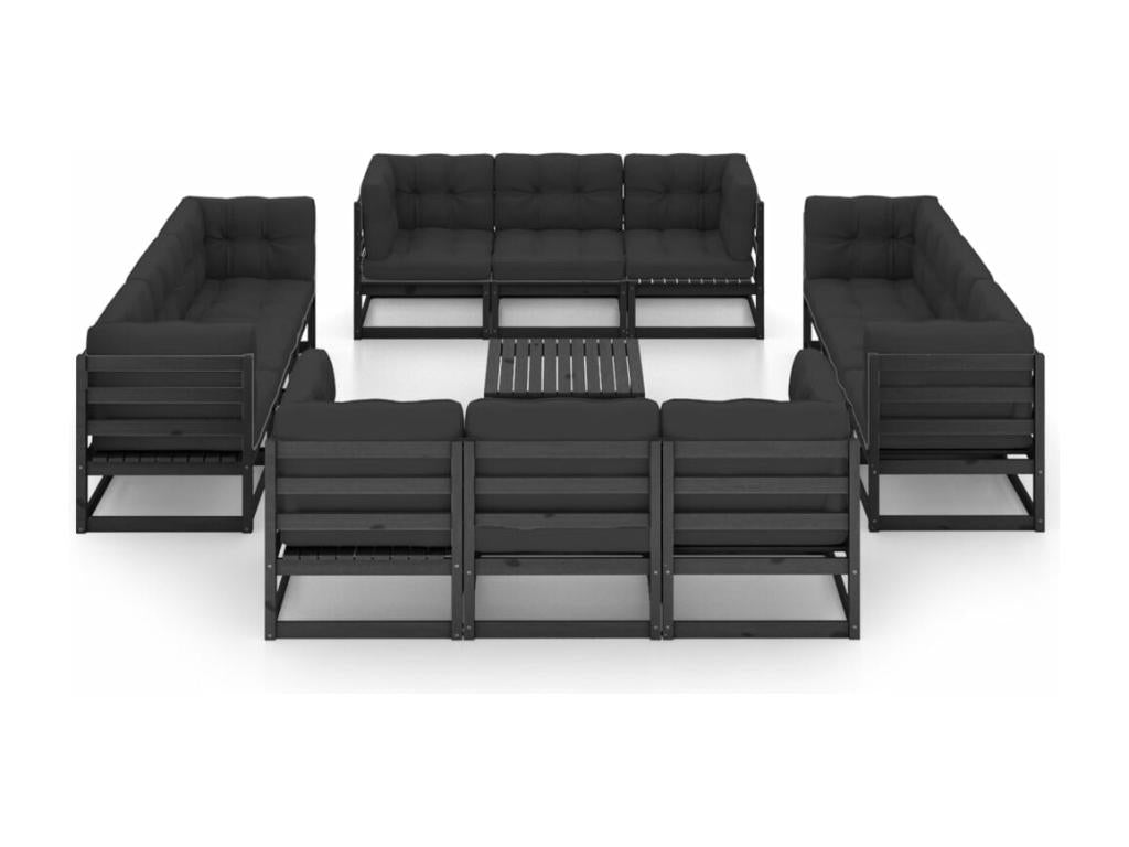 Ensemble de mobilier de jardin en pin noir - dlz1766456802315