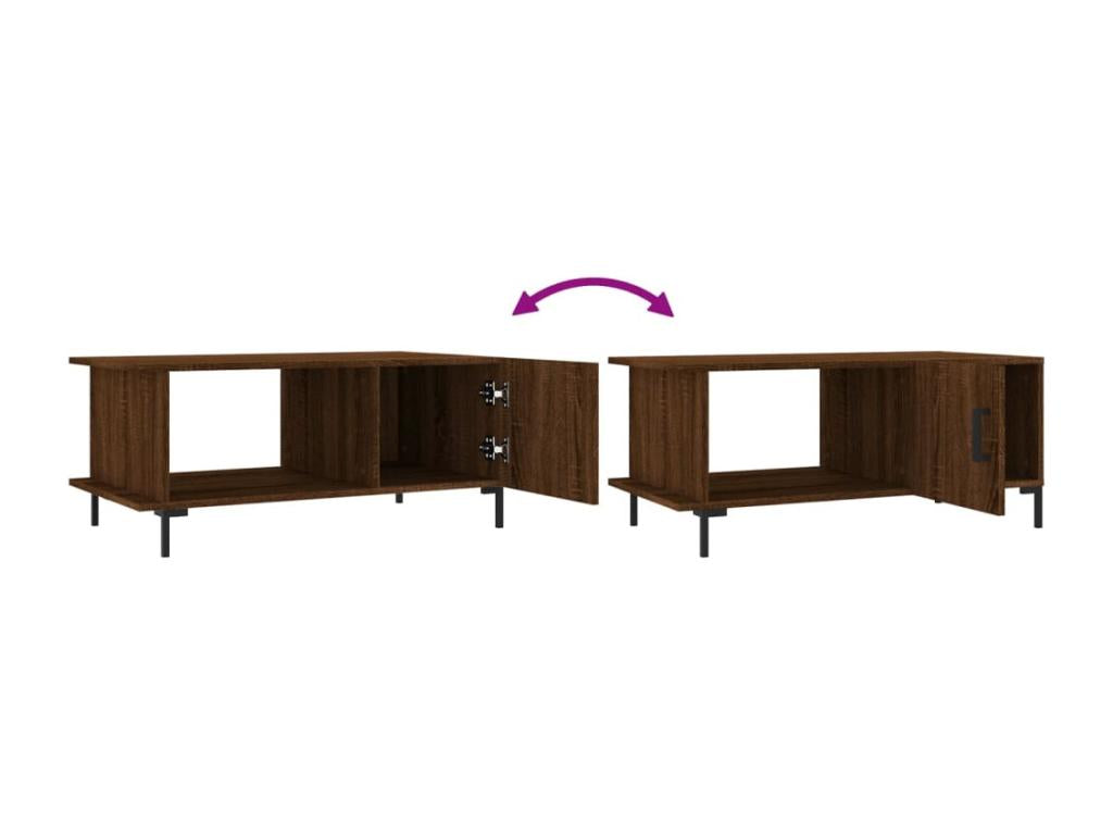 Table basse en bois composite marron, 90 x 50 x 40 cm