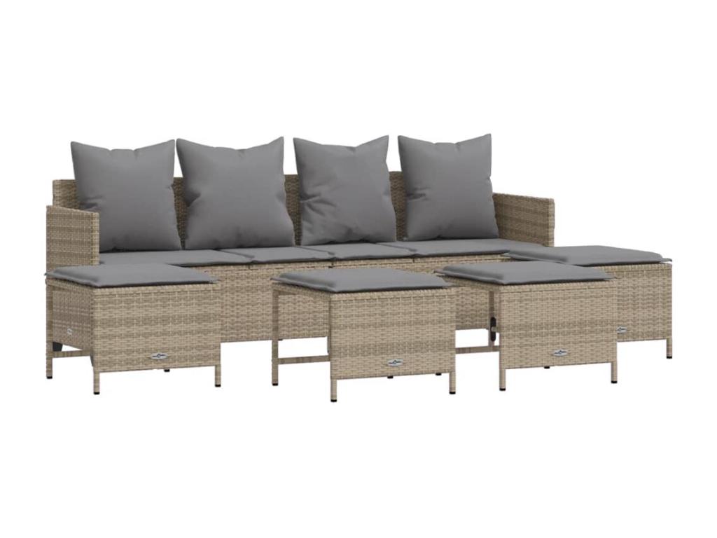 Ensemble de mobilier de jardin en résine tressée beige