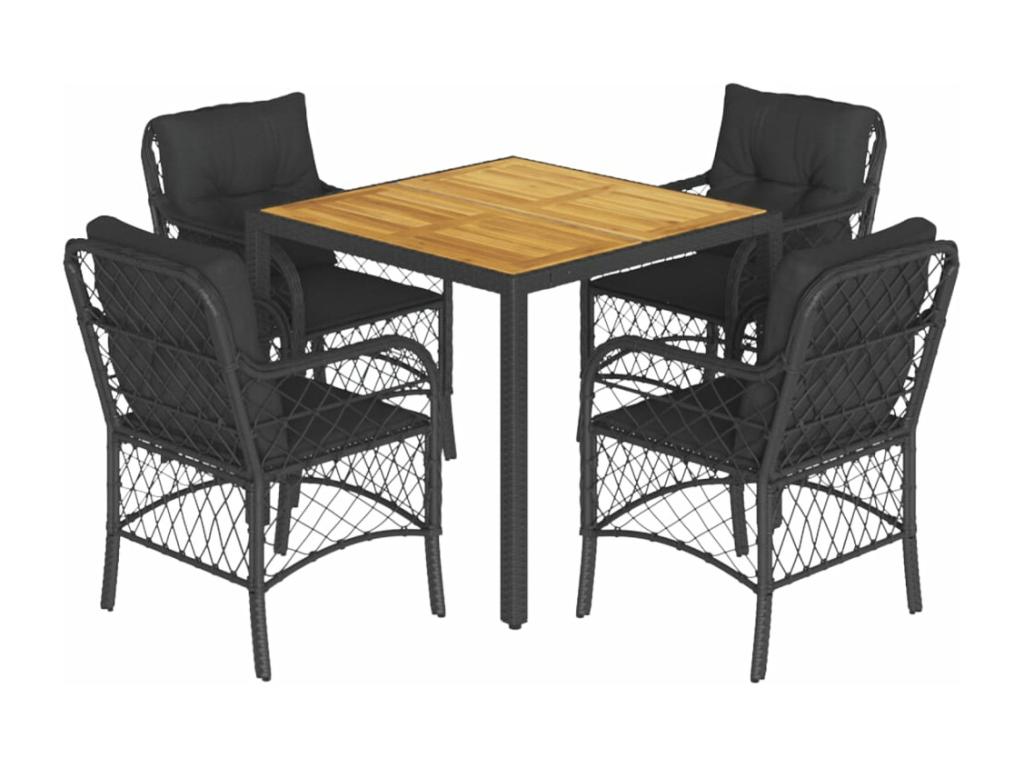 Mobilier de maison en résine tressée noire - dlz1766457031629