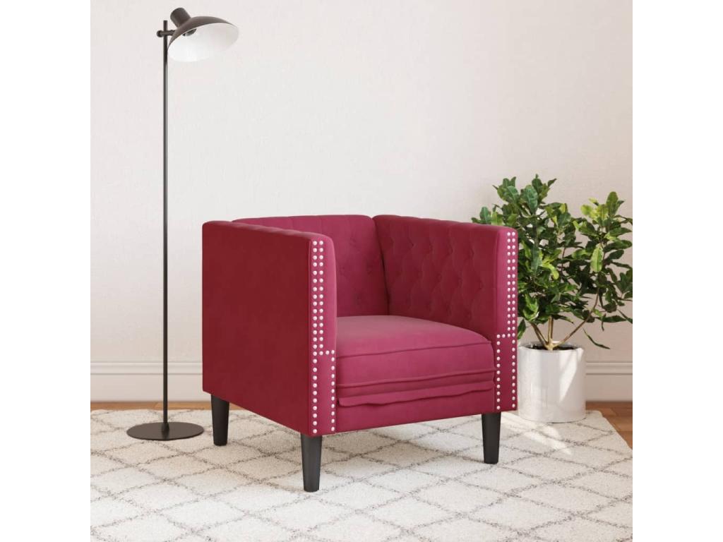 Fauteuil d'appoint en velours rouge