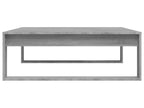 Table basse en bois d'ingénierie gris, 100 x 100 x 35 cm