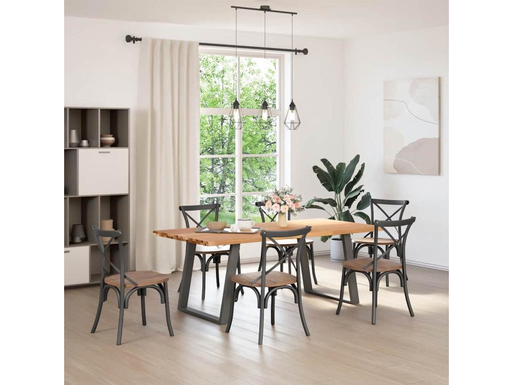 Table de salle à manger en chêne brun, 200 x 100 x 74 cm