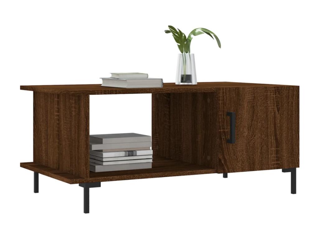 Table basse en bois composite marron, 90 x 50 x 40 cm